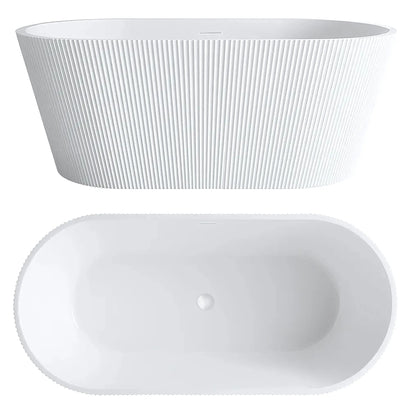 Freistehende Acrylbadewanne OFELIA 170 Schwarze Stöpselabdeckung 2