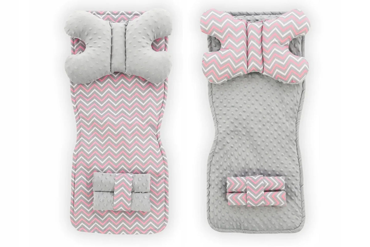 Kinderwagen Sitzeinlage 4in1 Pink/Grey ZigZag 2