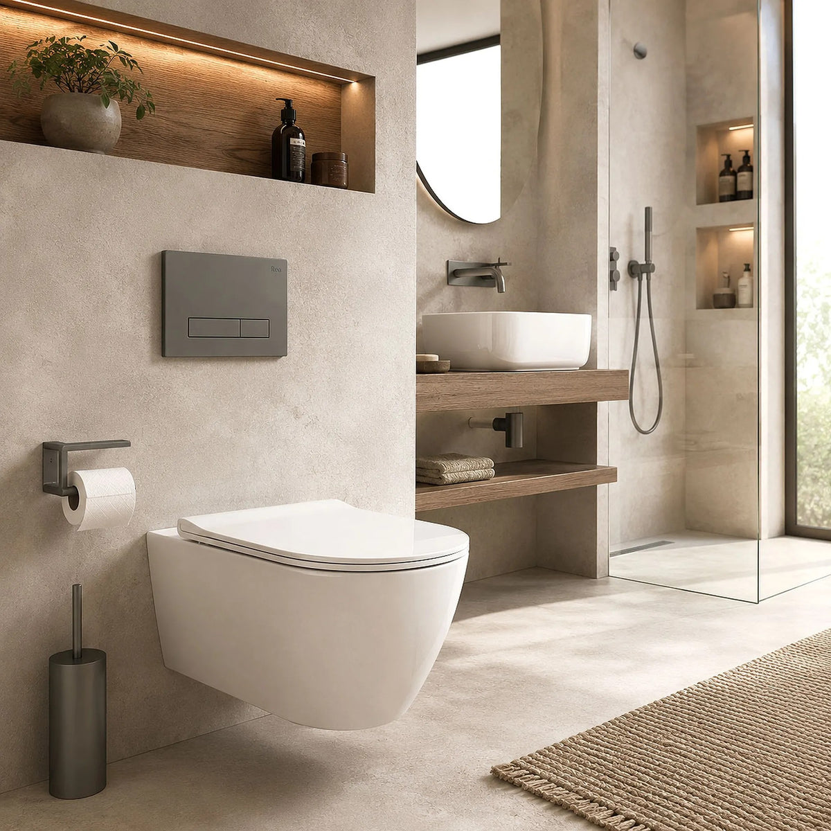 Unterputz-WC-Gestell Set Slim 024N Mit Titan HD Drückerplatte 2