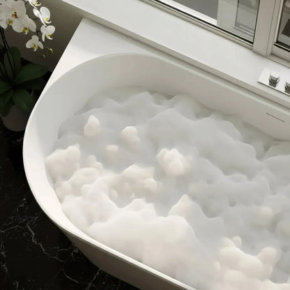 Eckbadewanne Aus Acryl REA Bellanto Slim 150 Right Weiße Stöpselabdeckung 2