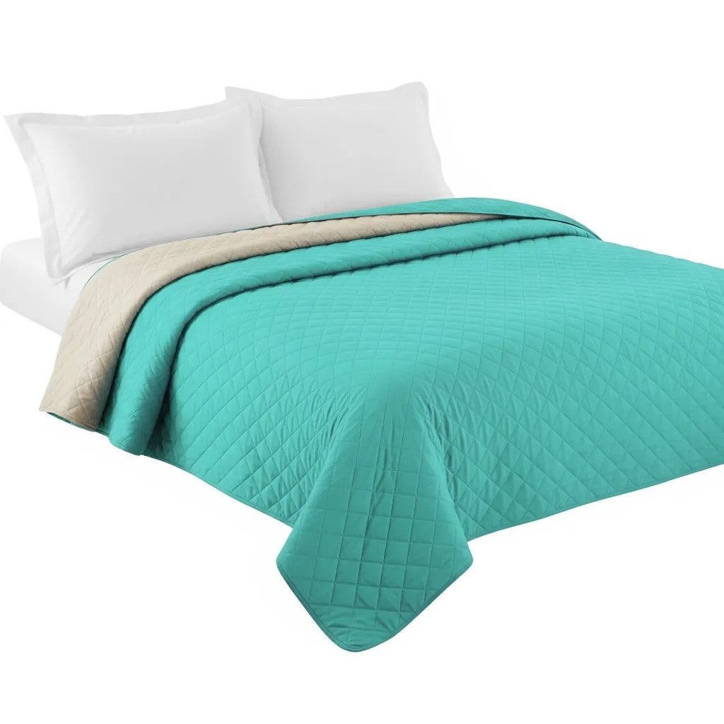 Tagesdecke Inez Beige-mint 220x240 2