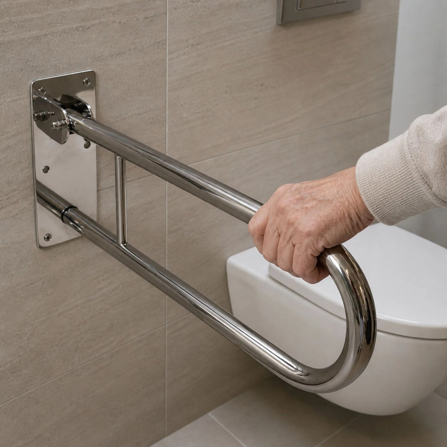 Klappbarer Haltegriff fürs Badezimmer Chrome  2