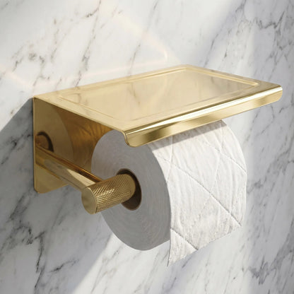 Toilettenpapierhalter mit Ablage 6613 Modern  Gold  2