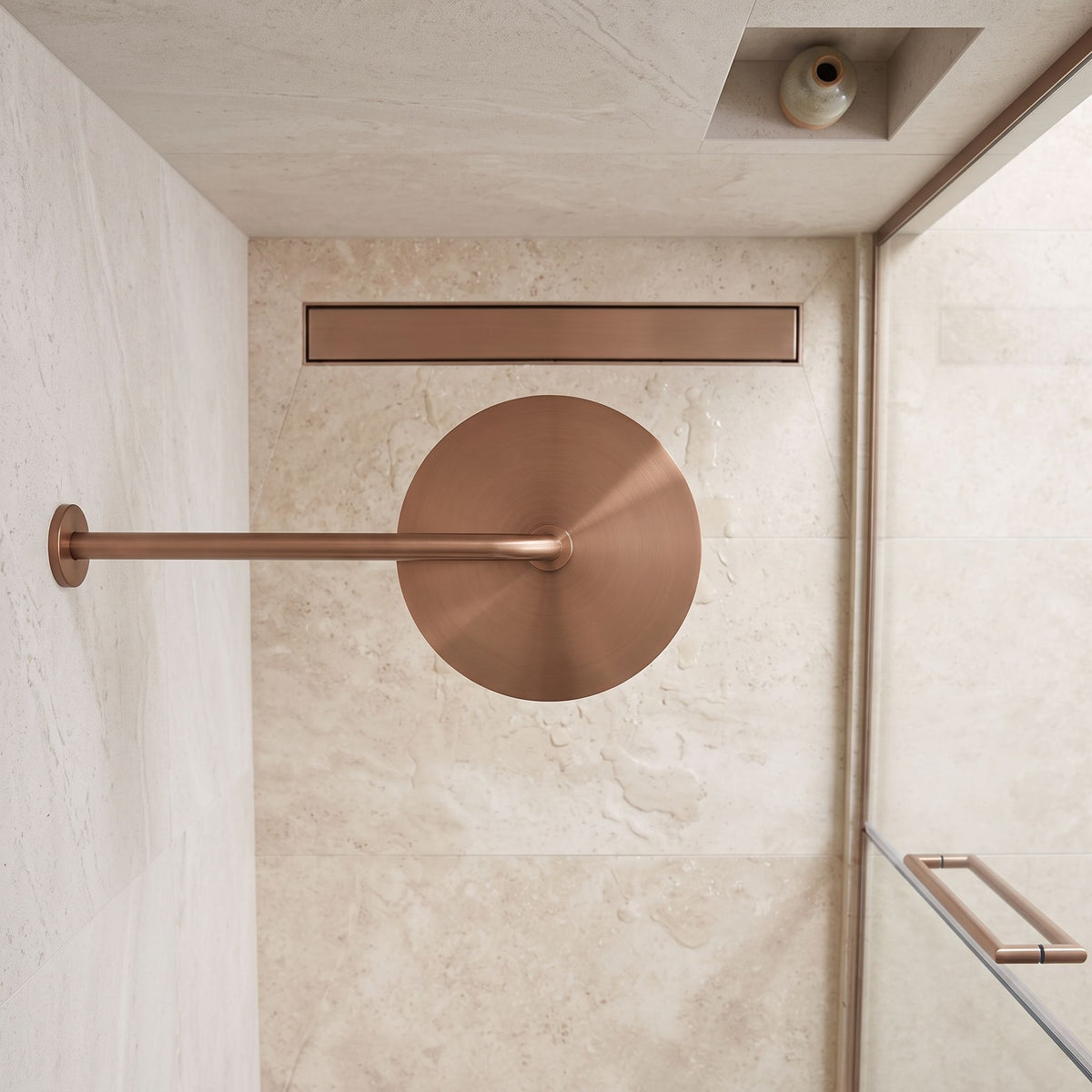 Runder Duscharm REA JS-9021 40cm Brush Copper 3