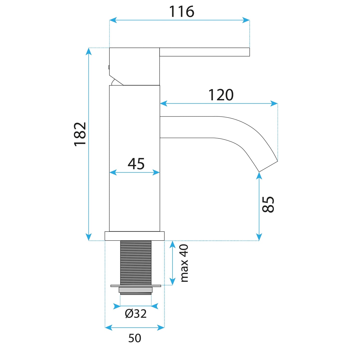 Waschbeckenarmatur Rea Foster Nickel Brush Low  12