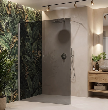 Duschwand Rea Flexi Grey / Chrome 140  3