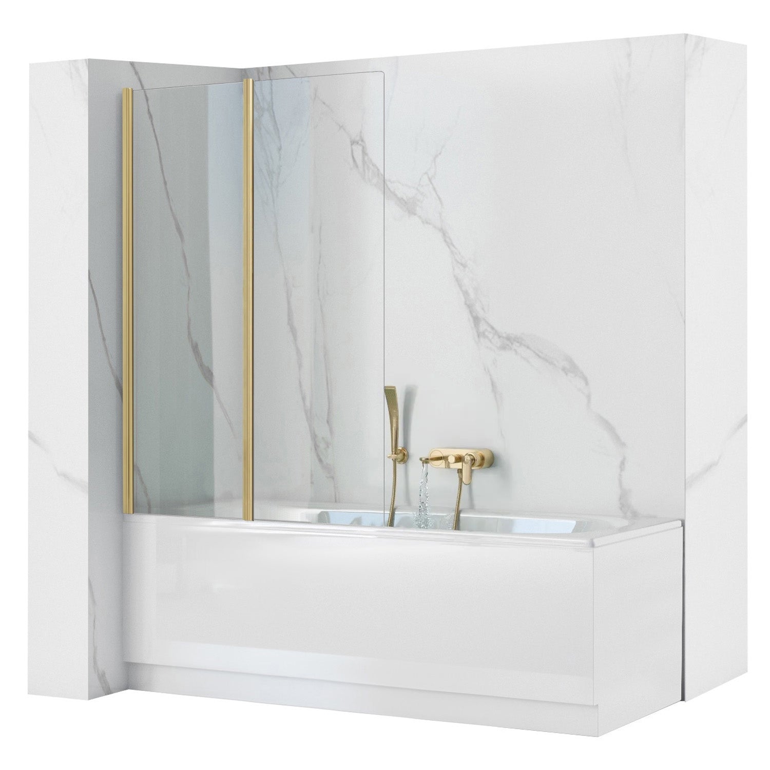 Badewanneaufsatz klappbar Rea Agat-2 100 BRUSH GOLD  1