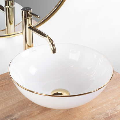 Aufsatzwaschbecken Stella white gold edge 2