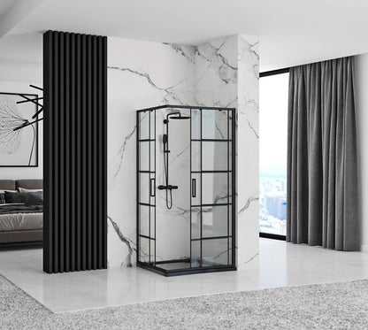 Duschkabine Rea Concept Black 80x100 ohne Duschwanne 3