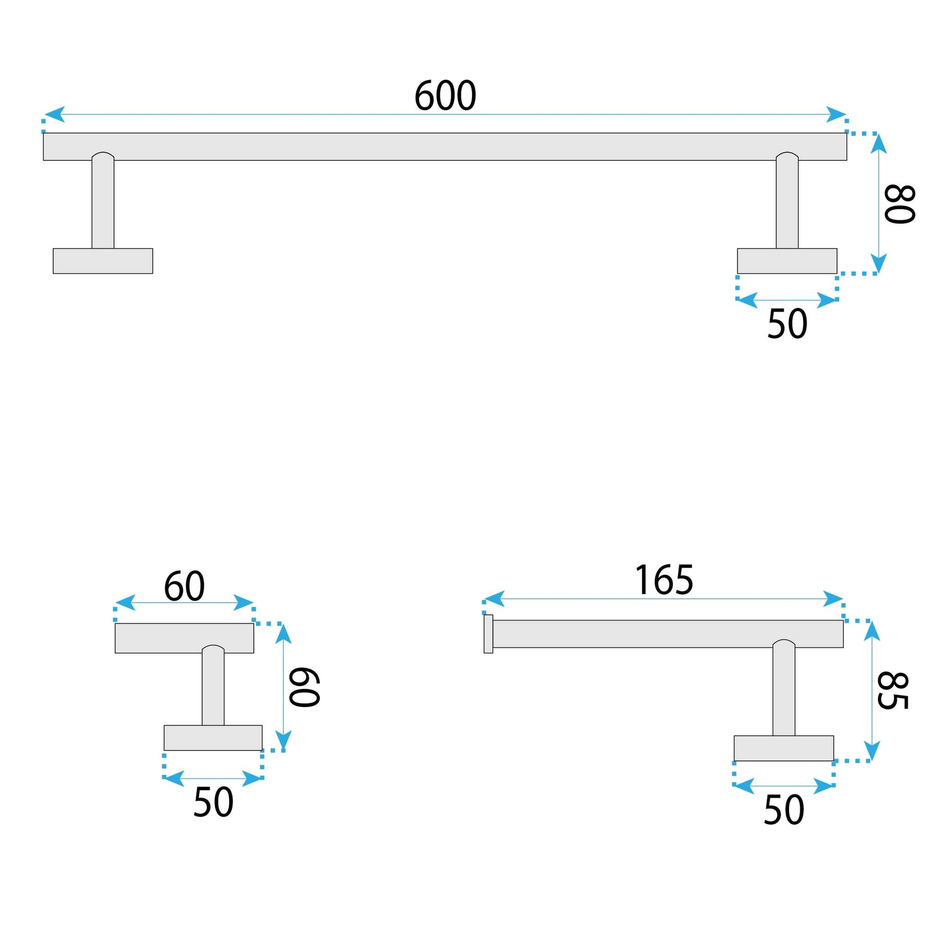Badezimmer-accessoire-set Ari Black 4-teilig  10