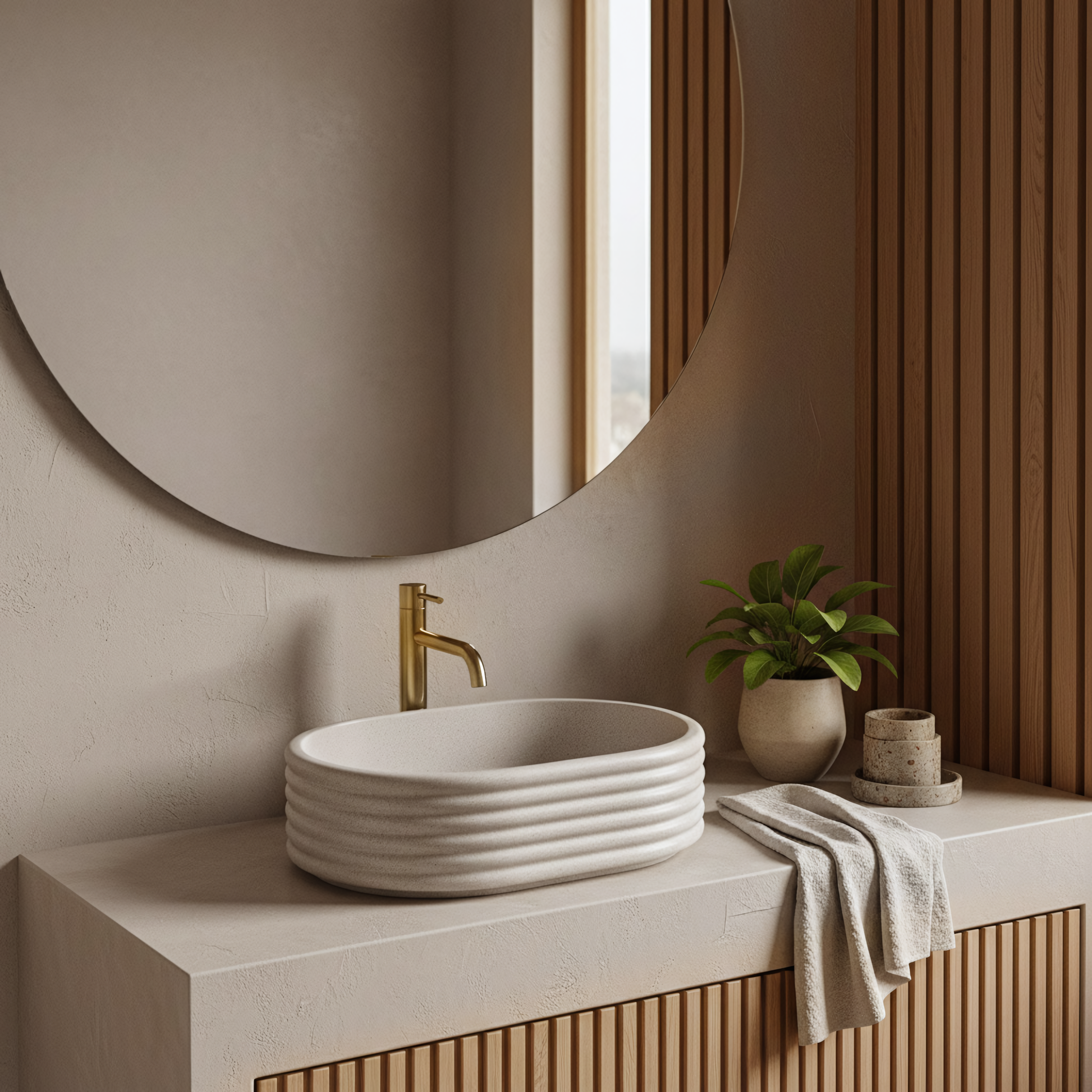 Aufsatzwaschbecken Rea Nicoletta Beige  5