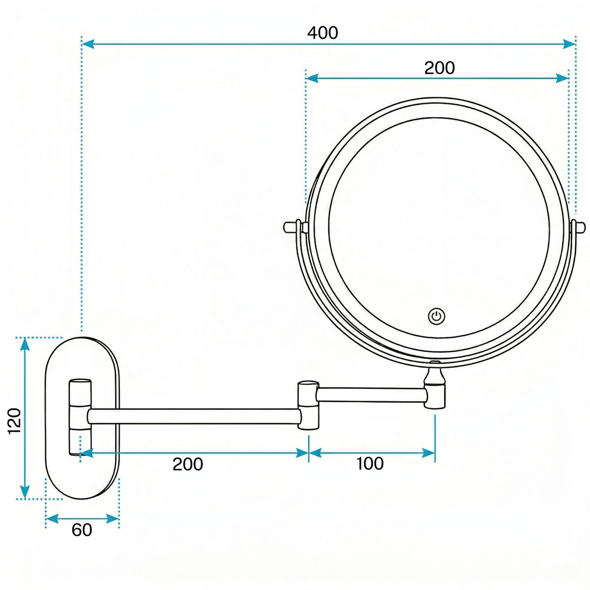 Spiegel LED Glow Chrome  12