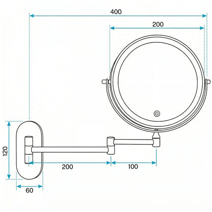 Spiegel LED Glow Chrome  12
