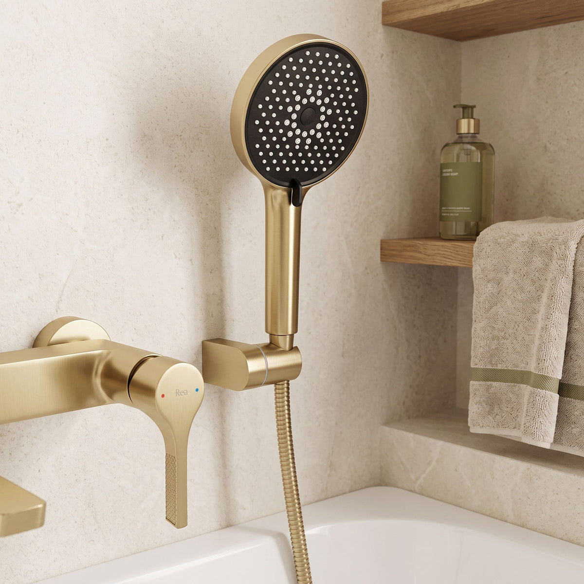 Wannenarmatur PREMIUM REA Maxim Brush Gold 5