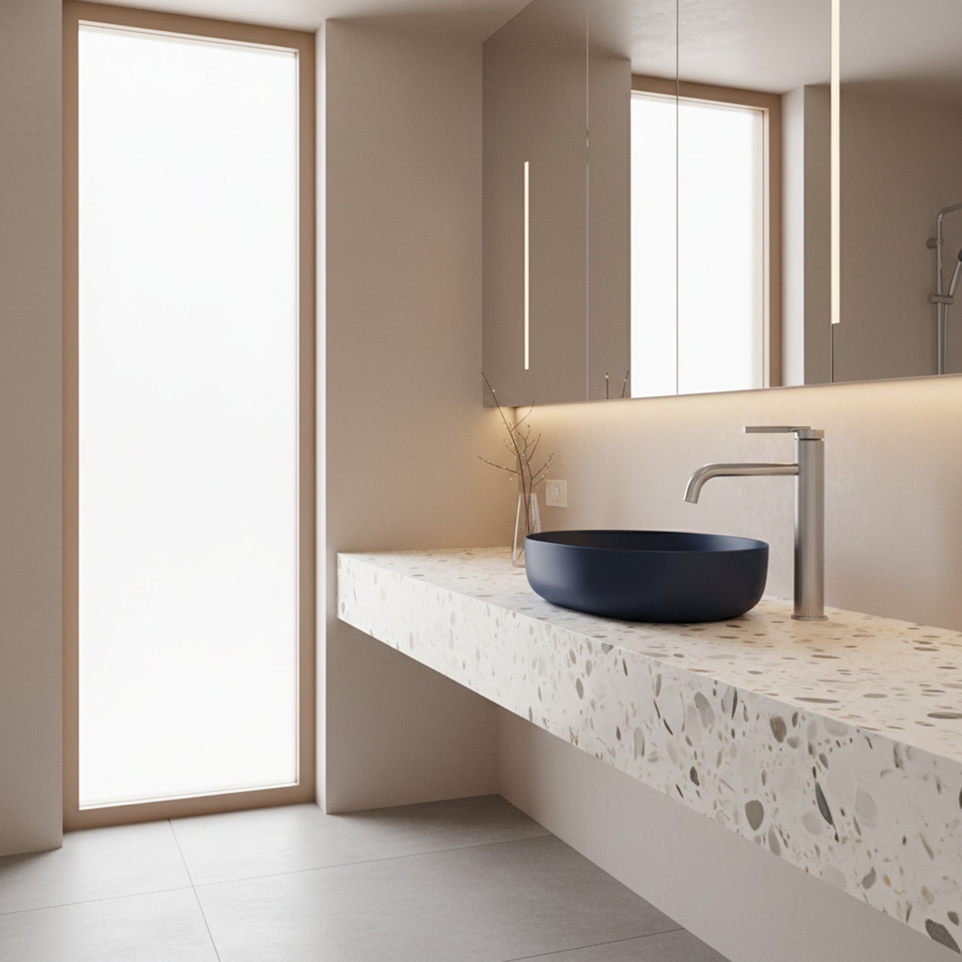 Waschbeckenarmatur Rea Argon Brush Nickel High  2