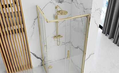 Duschkabine Rea Punto 80 x 100 Gold ohne Duschwanne 7