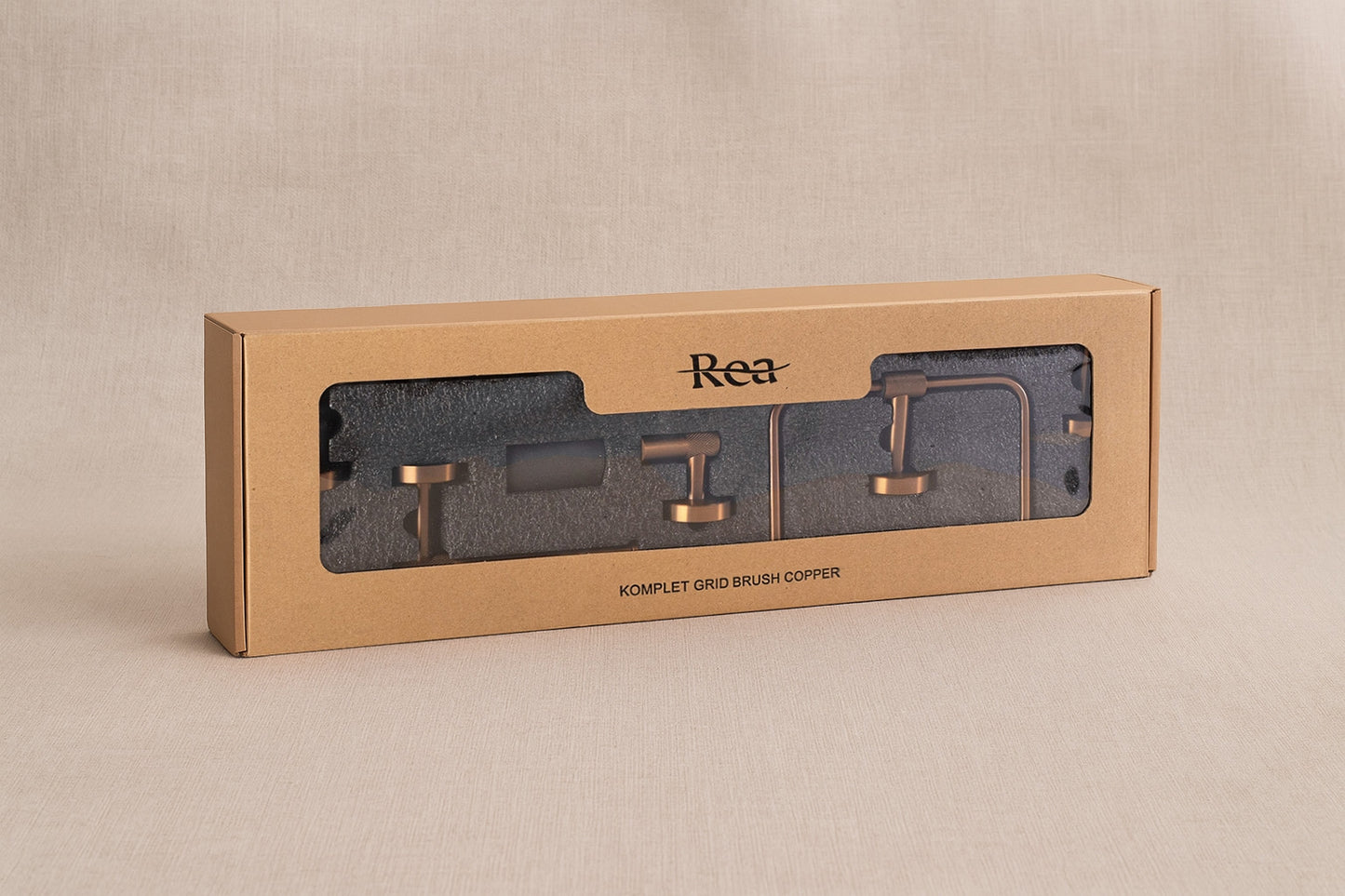 Badezimmer-accessoire-set Grid Brush Copper 4-teilig  8