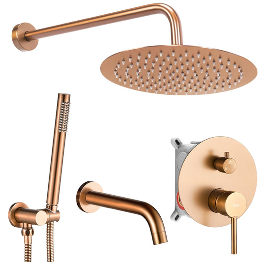 Unterputz Wannen-/Duschset Lungo Copper Brush + BOX 1