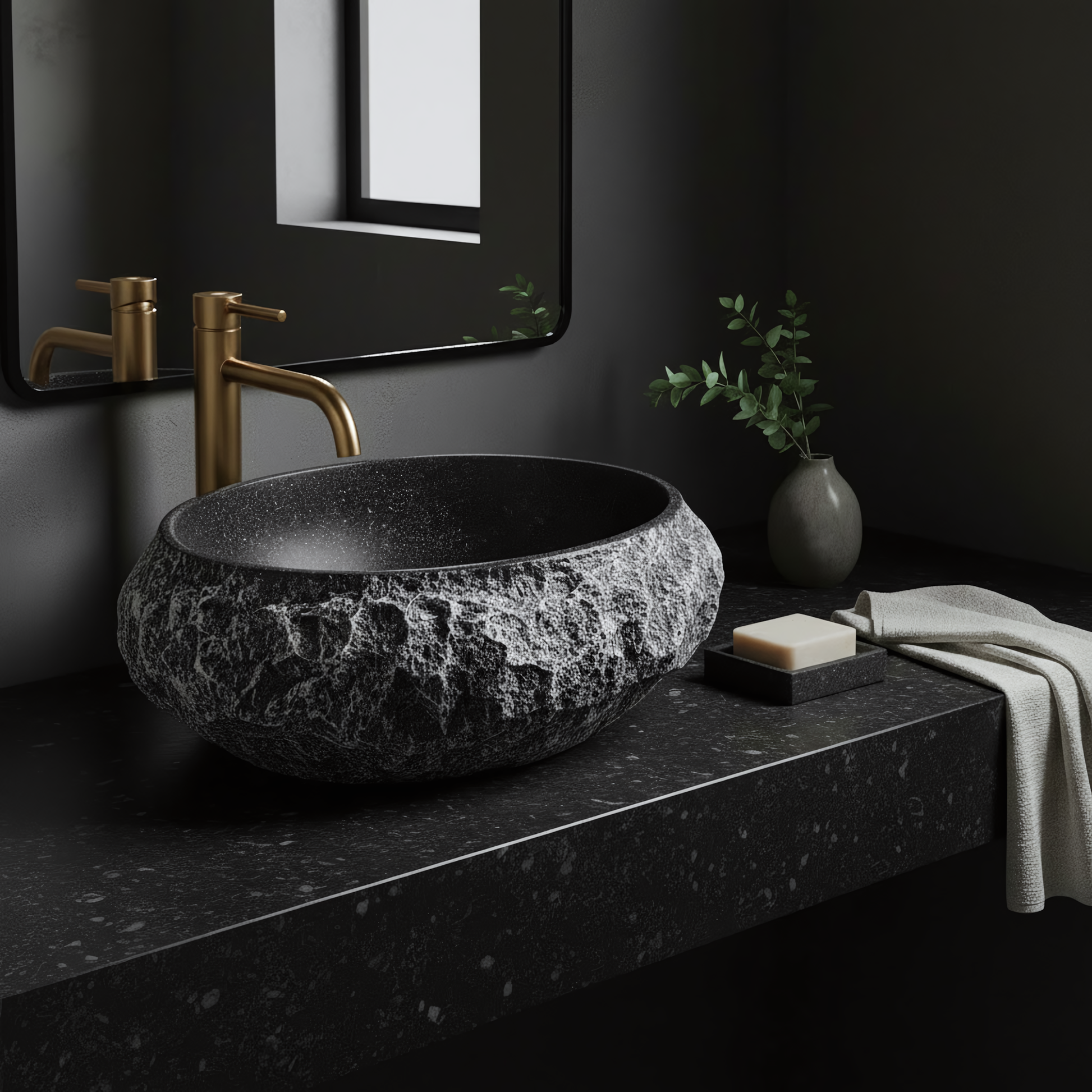 Aufsatzwaschbecken Rea Mika Gabro Black  3