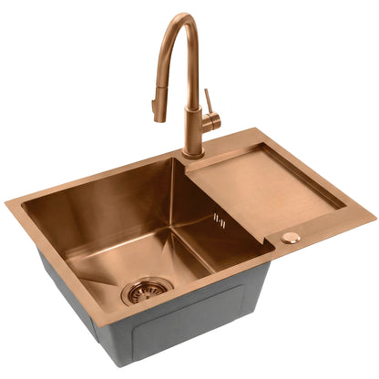Edelstahlspüle Paul BRUSH COPPER mit Küchenarmatur 7