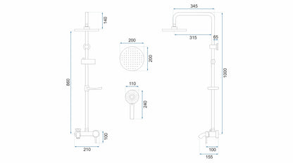 Duschset LUIS gold  10