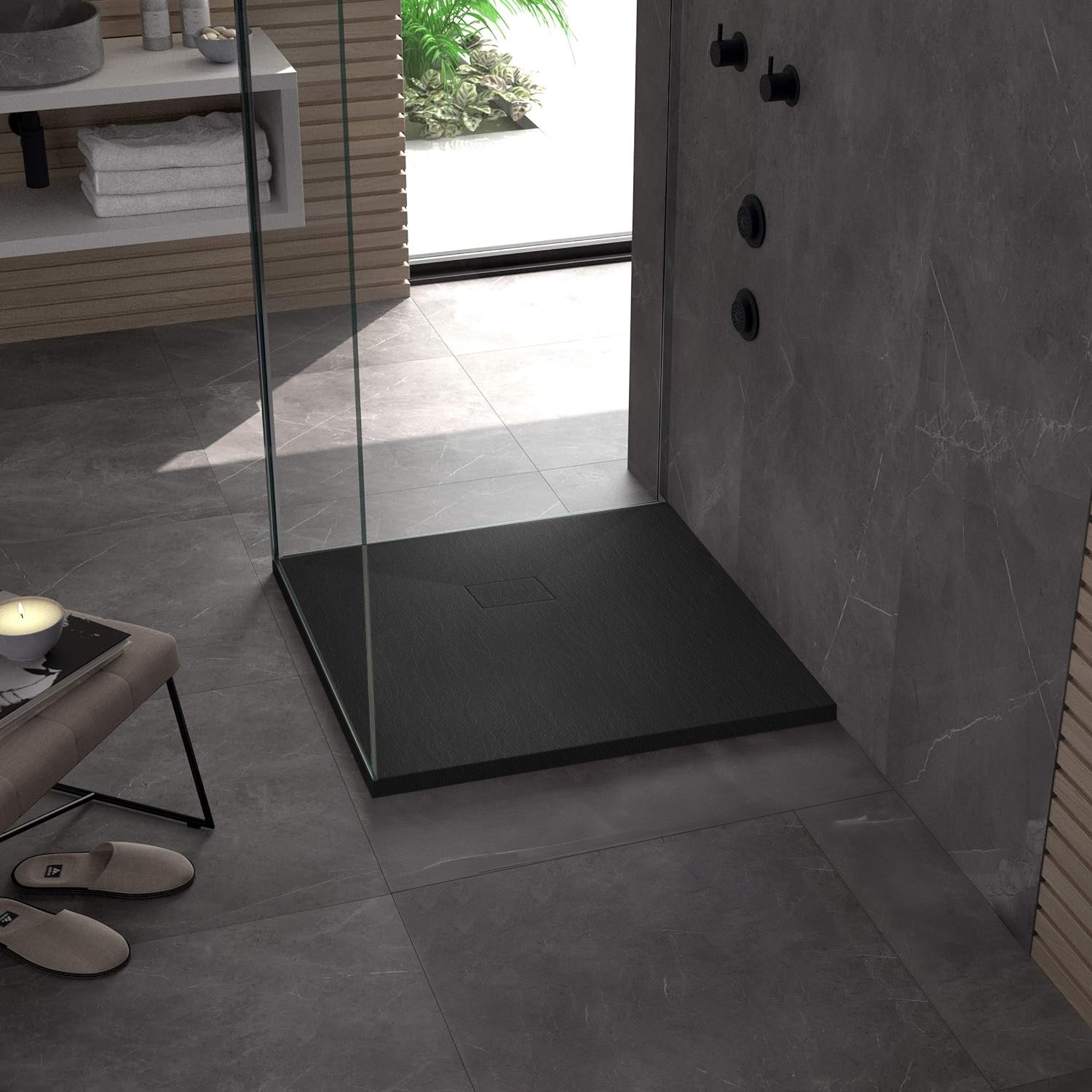 Duschtasse Magnum Black 90x90  4