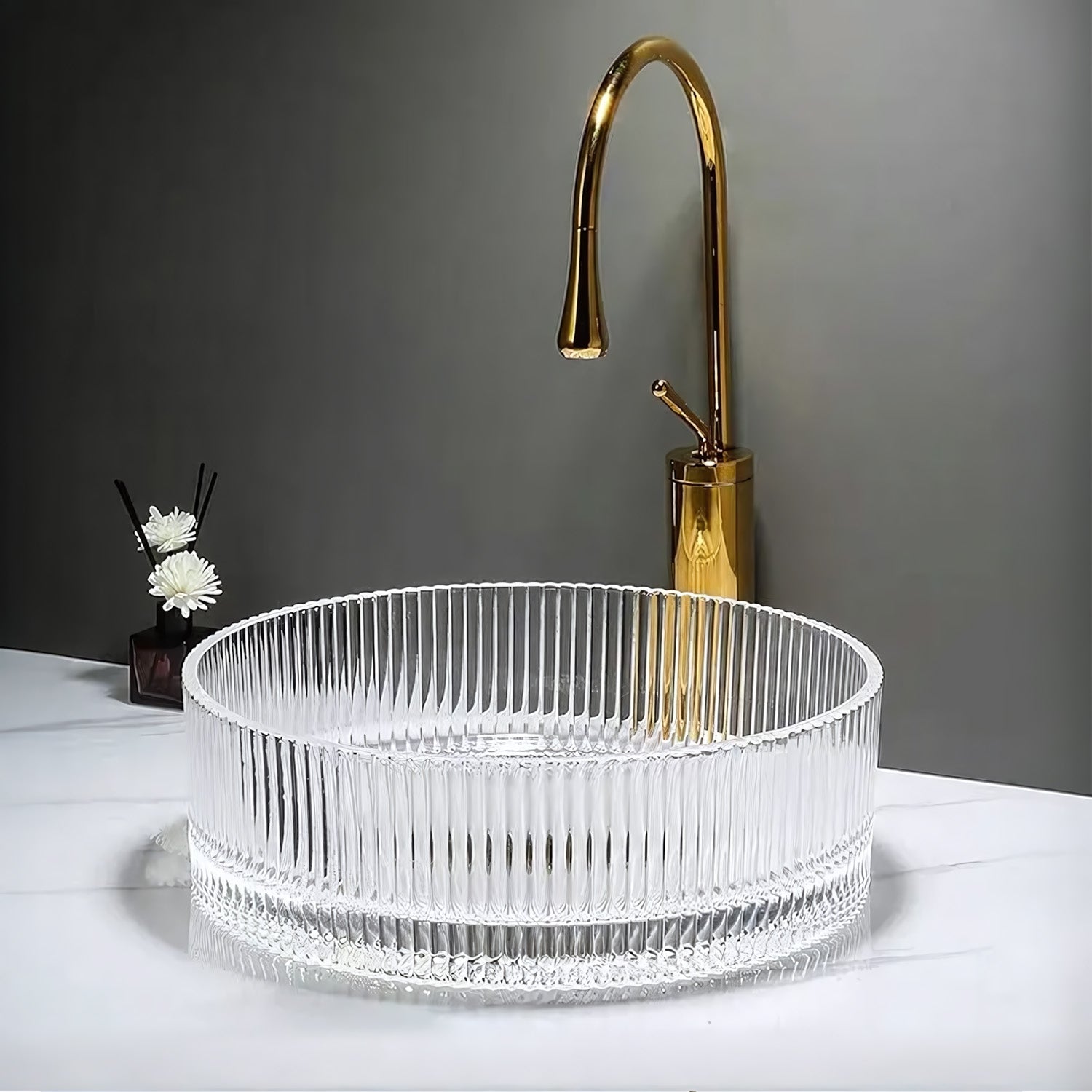 Aufsatzwaschbecken Rea Ingrid 36 Transparent  3