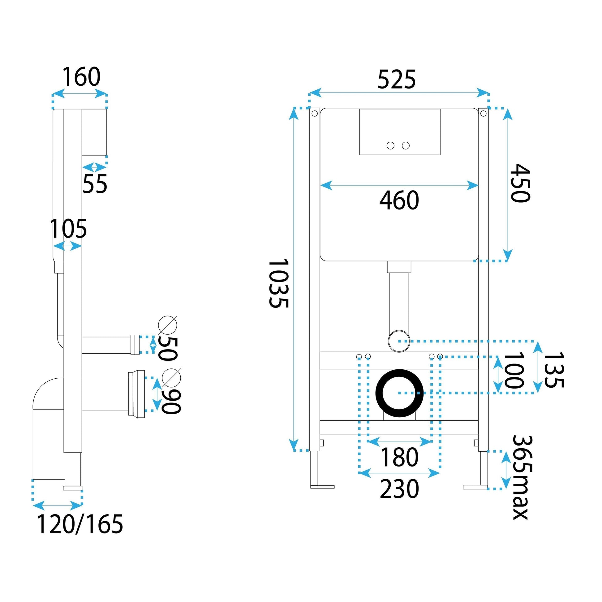 Vorwandelement für WC Rea T Brush Steel  9
