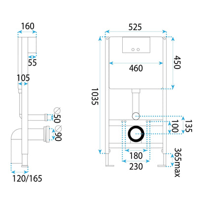 Vorwandelement für WC Rea T Brush Steel  9