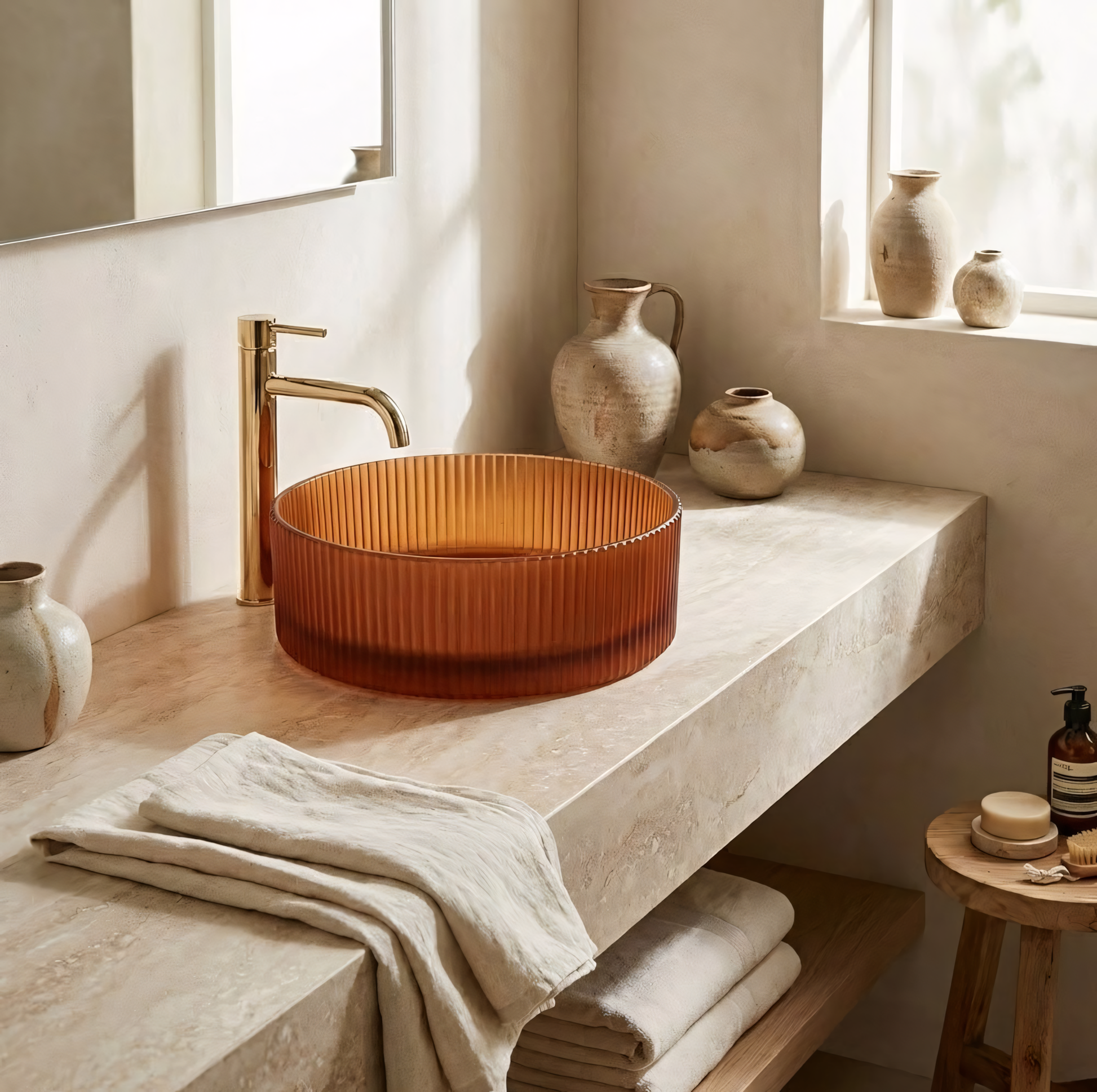 Aufsatzwaschbecken Rea Suri Brown  3