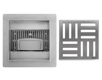 Duschrinne REA CROSS Nickel Brush 12x12  5