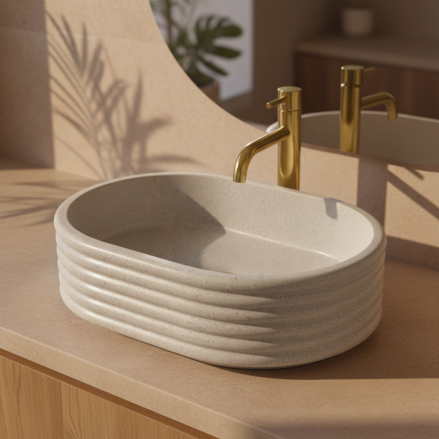 Aufsatzwaschbecken Rea Nicoletta Beige  1