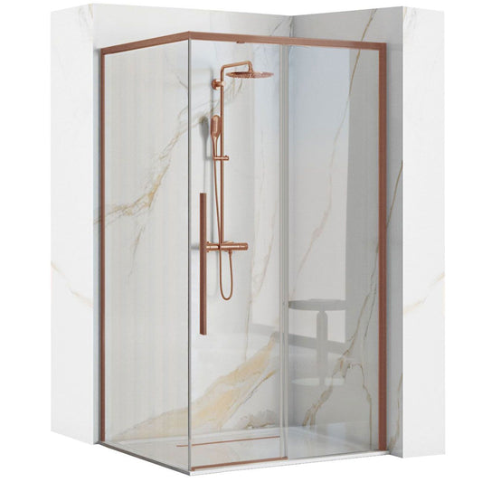 Duschkabine SOLAR Copper Brush 90x90 mit Duschwanne Savoy 1