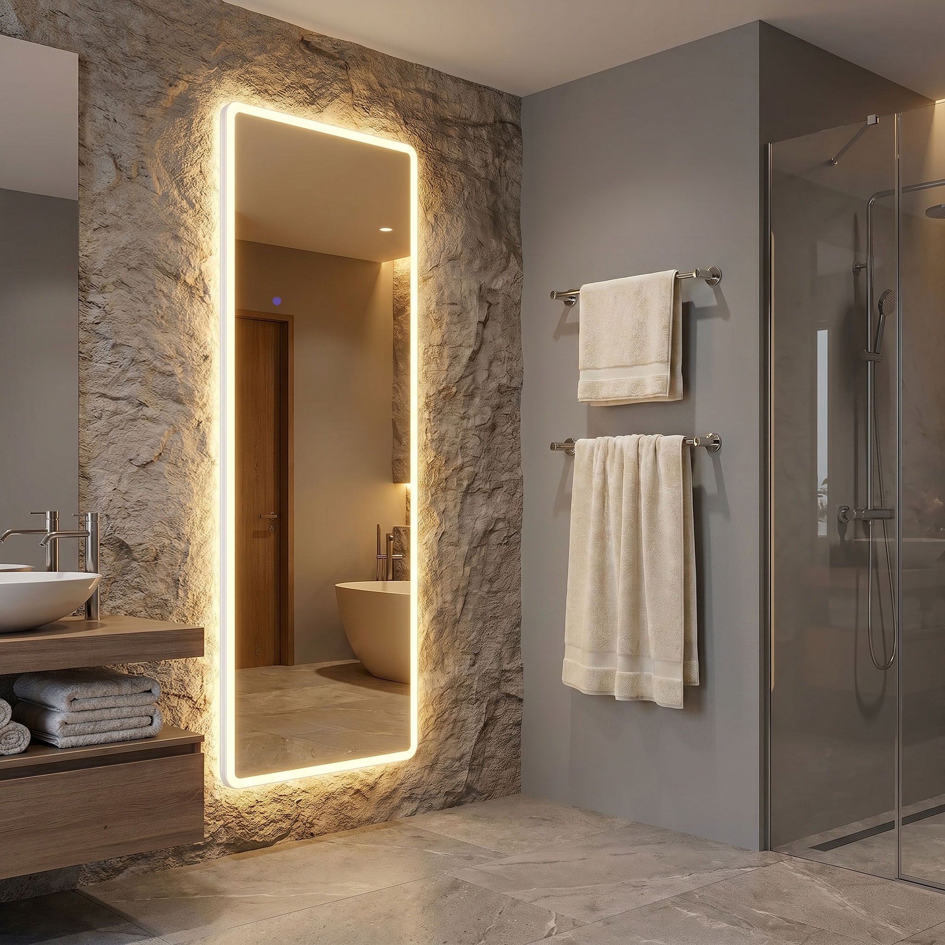 Spiegel LED Classico 60x170cm White  12