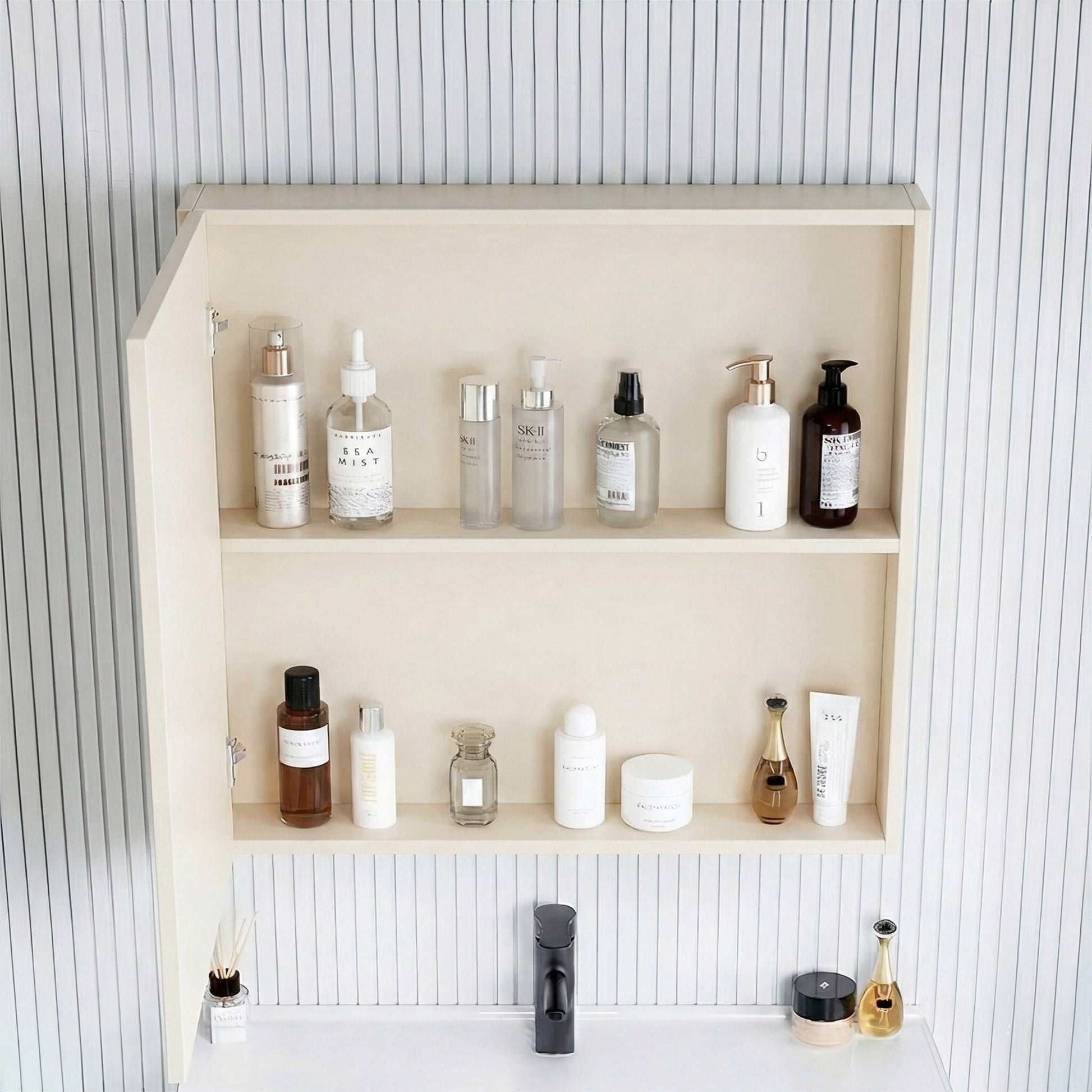 Badezimmermöbel-Set mit Waschbecken Mario 60cm Beige  4