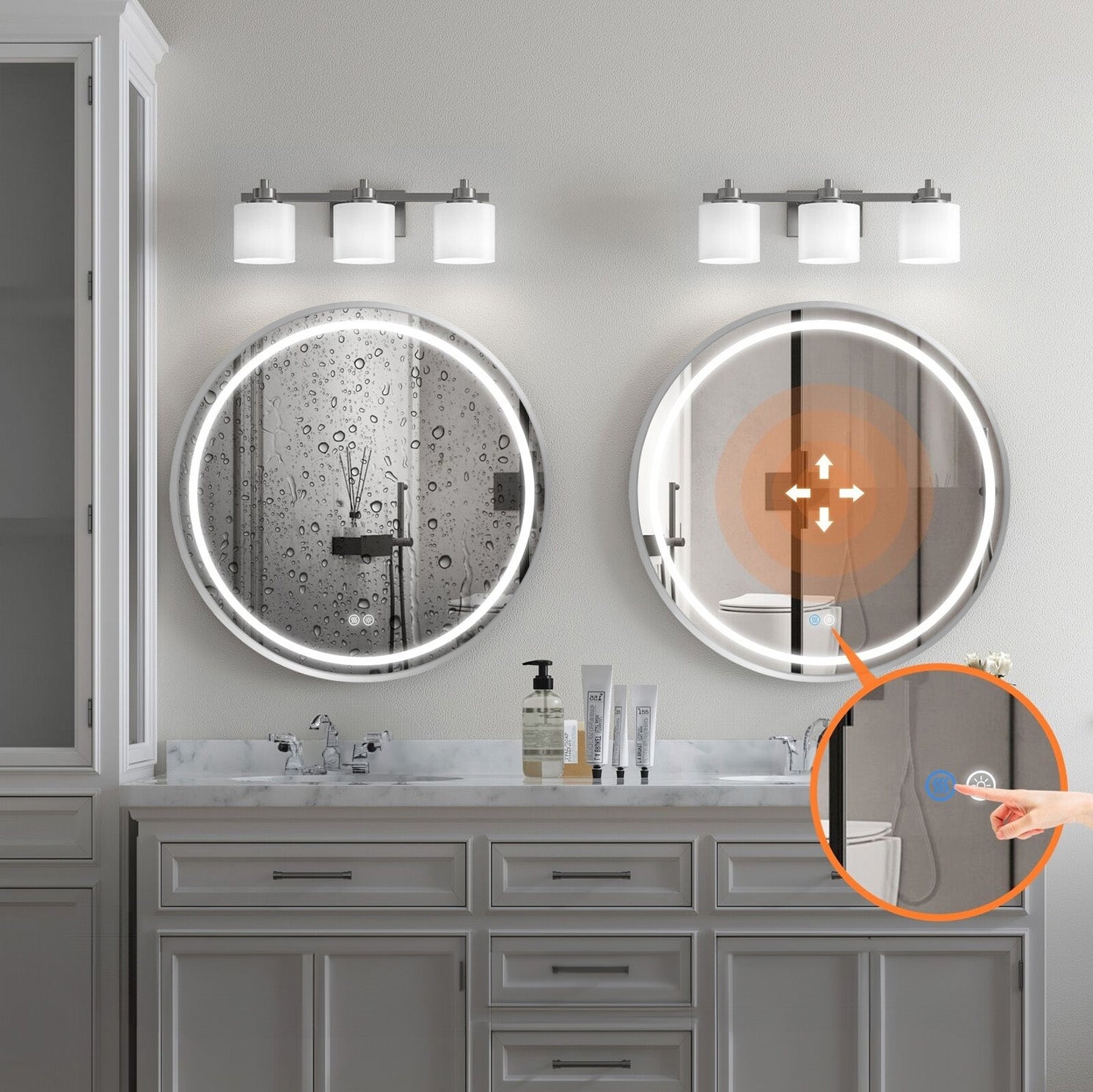 Spiegel LED 60cm MMJ BRUSH SILVER  7