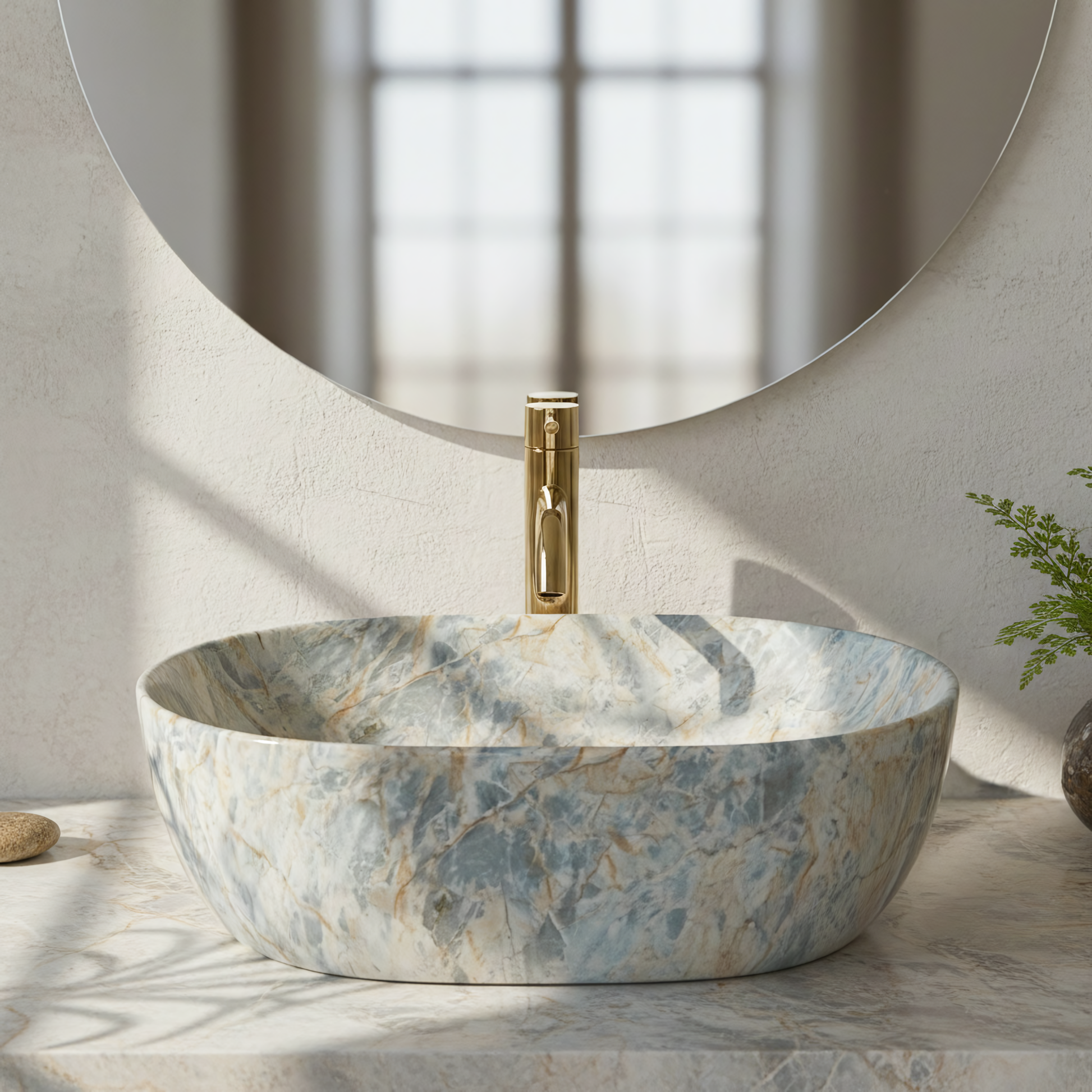 Aufsatzwaschbecken Rea Amelia Ruststone 48  3