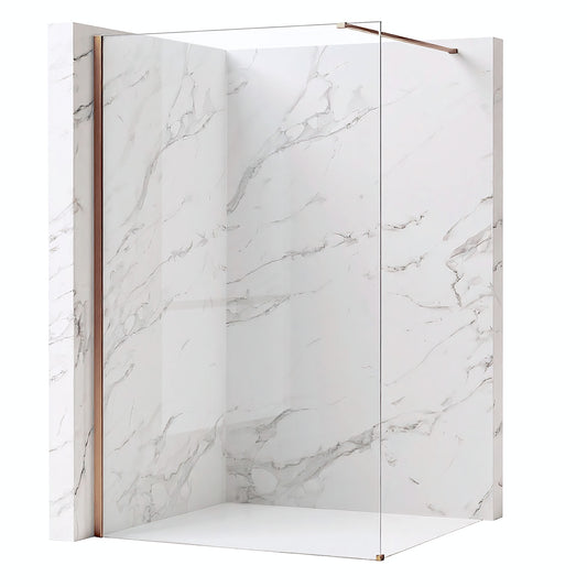 Duschwand Rea Flexi Transparent / Brush Copper 80  1