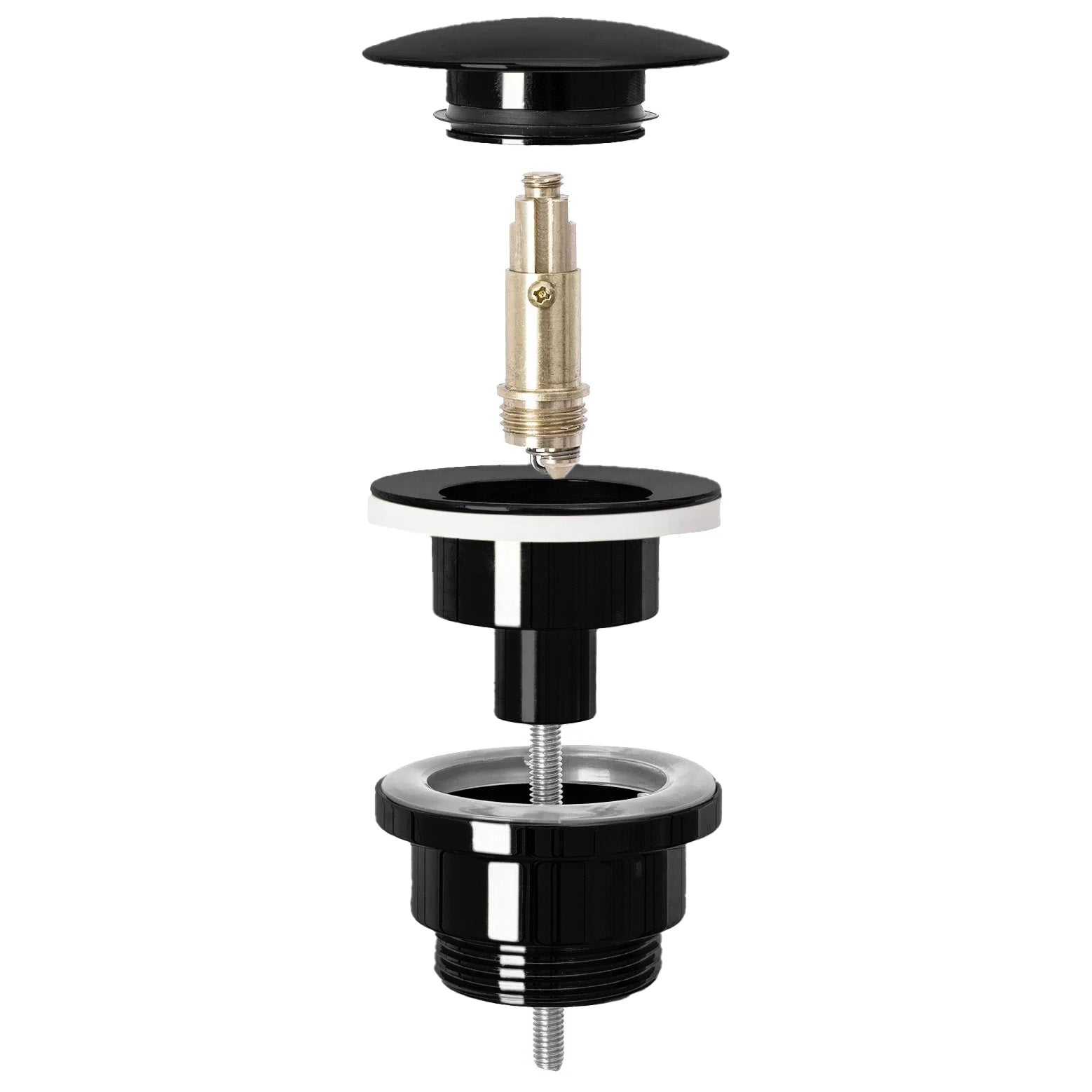 Waschbeckenstöpsel universal click-clack Rea BLACK METALIC  2