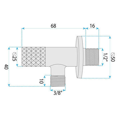 Eckventil Diamond 03 1/2" X 3/8" Titan 8