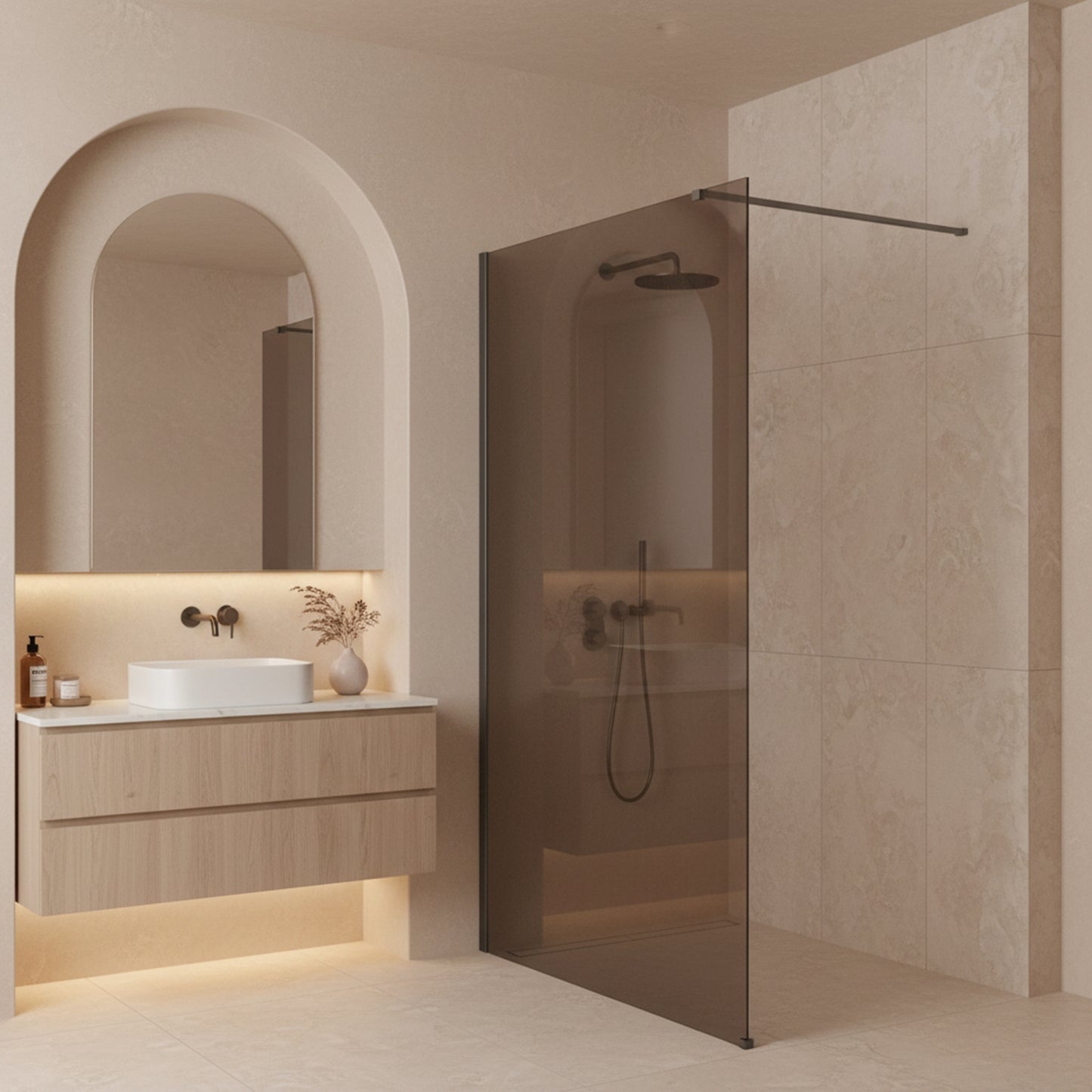 Duschwand Rea Flexi Brown / Titan 130  4