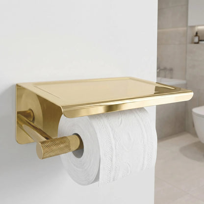 Toilettenpapierhalter mit Ablage 6613 Modern  Gold  3