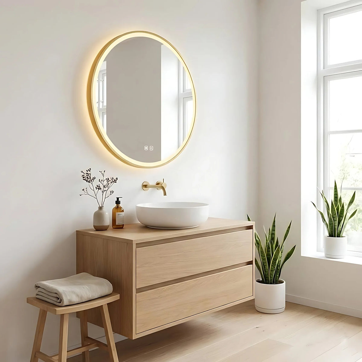 Spiegel LED 80cm MMJ Gold  3