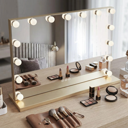 Spiegel LED HOLLYWOOD L.Gold  3