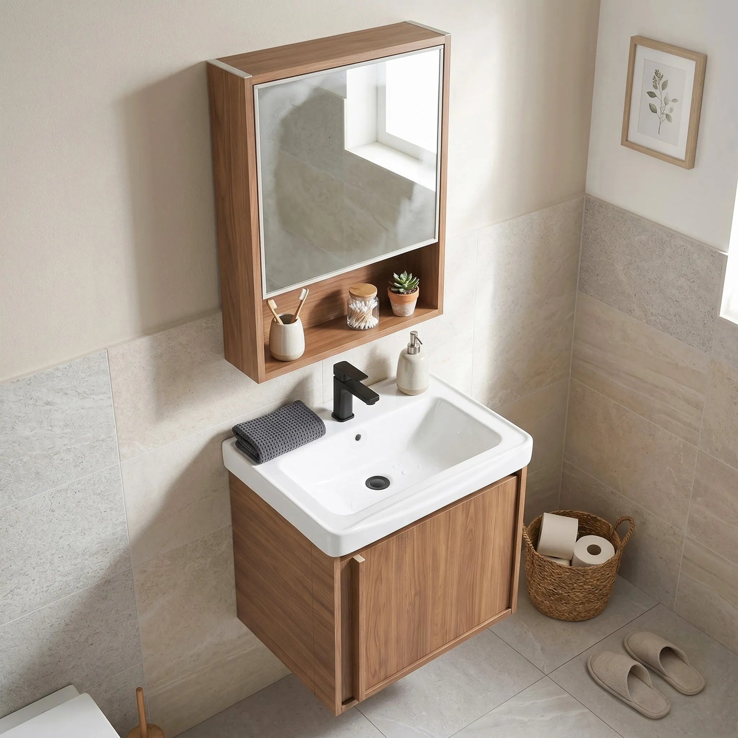 Badezimmermöbel-Set mit Waschbecken Gama T25023 HHL 50CM  3