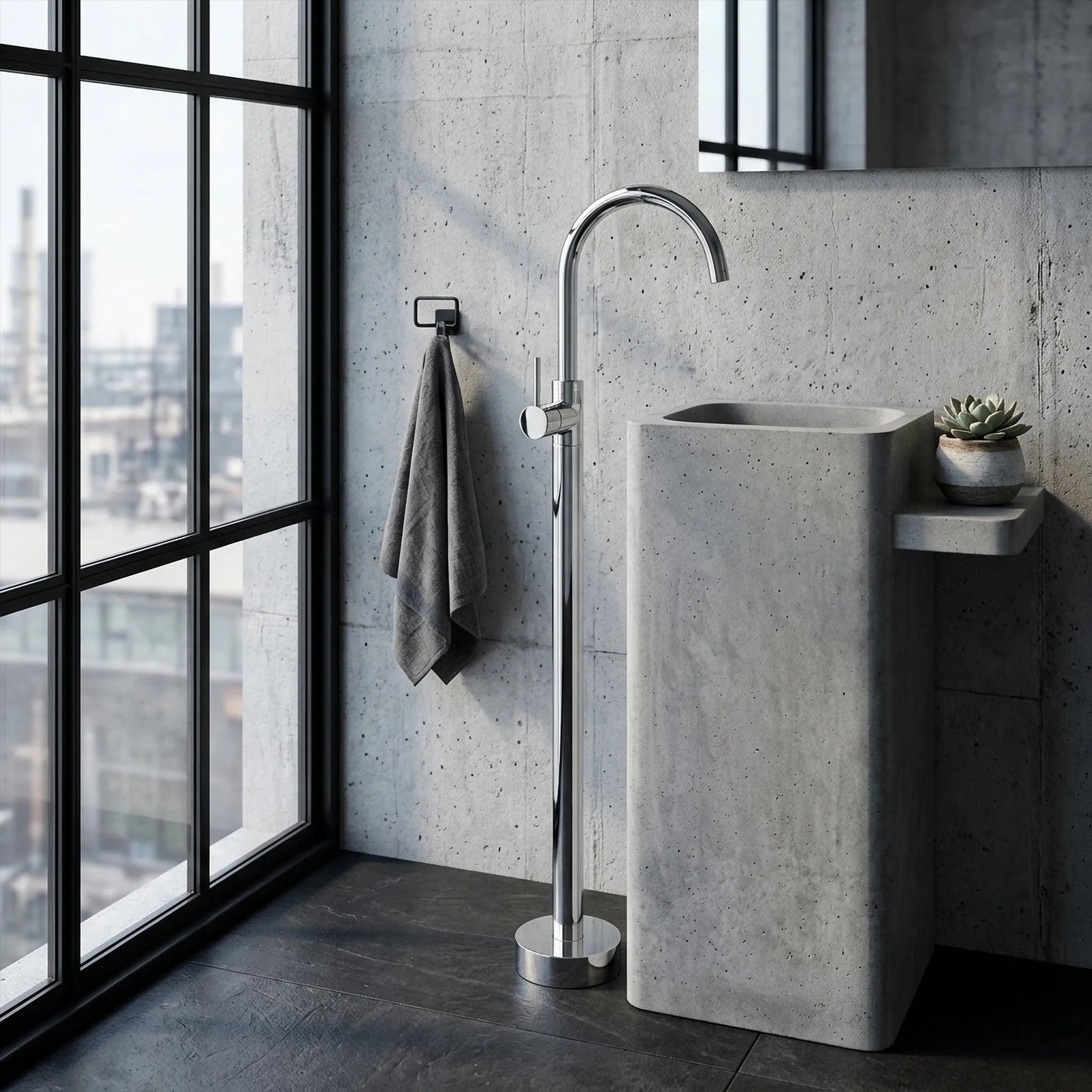 Waschbeckenarmatur freistehend Rea Lungo Chrome  3
