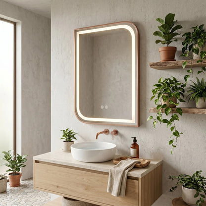 Spiegel LED ZONE 70x50 BRUSH ROSE GOLD  3