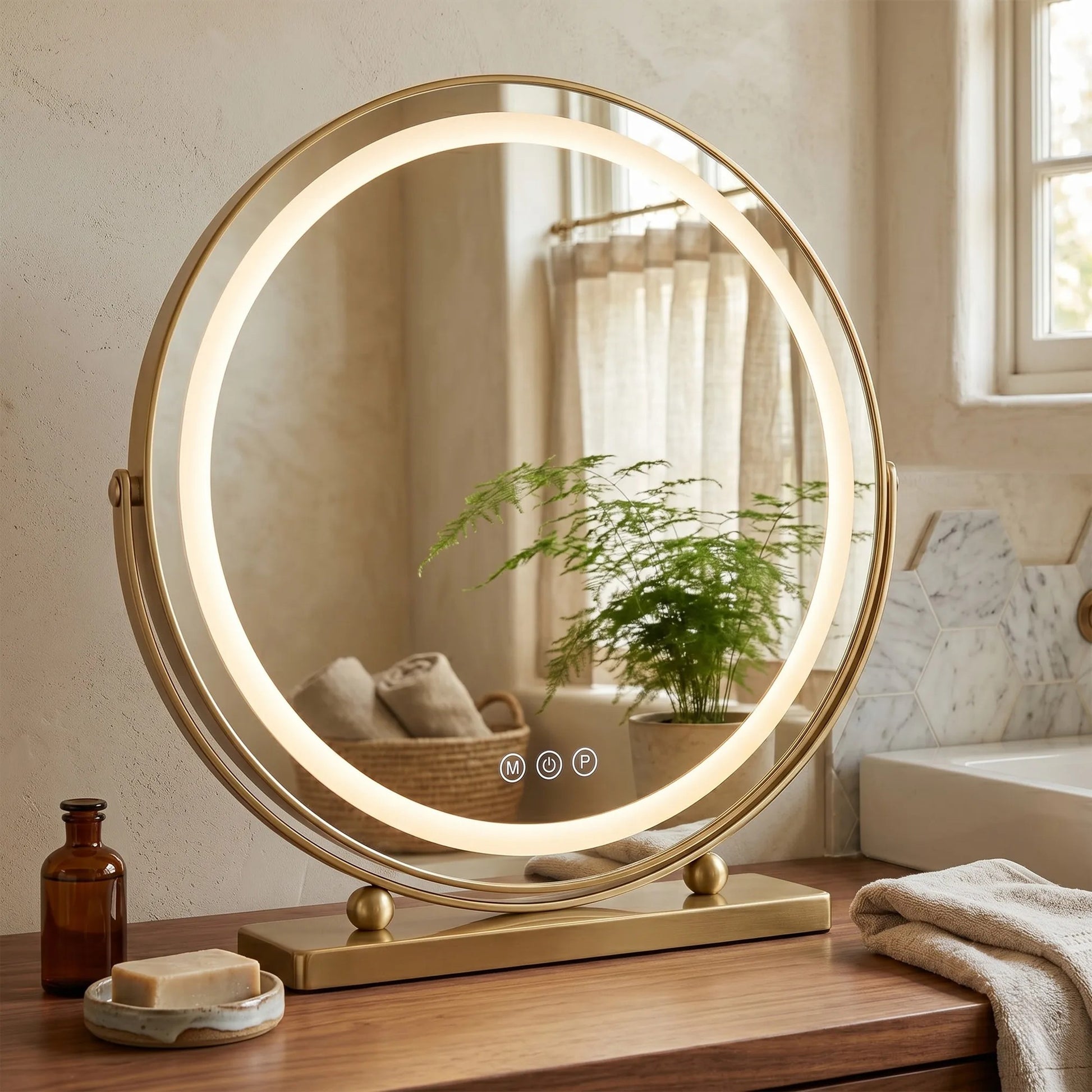 Spiegel LED MAKE-UP L.Gold 50 cm  3