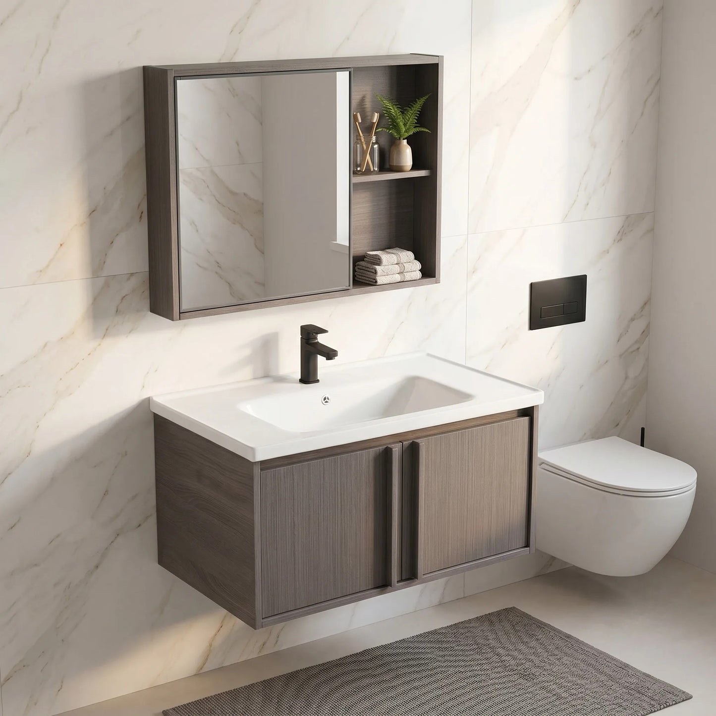 Badezimmermöbel-Set mit Waschbecken Gama T25023 KJM 80CM  3