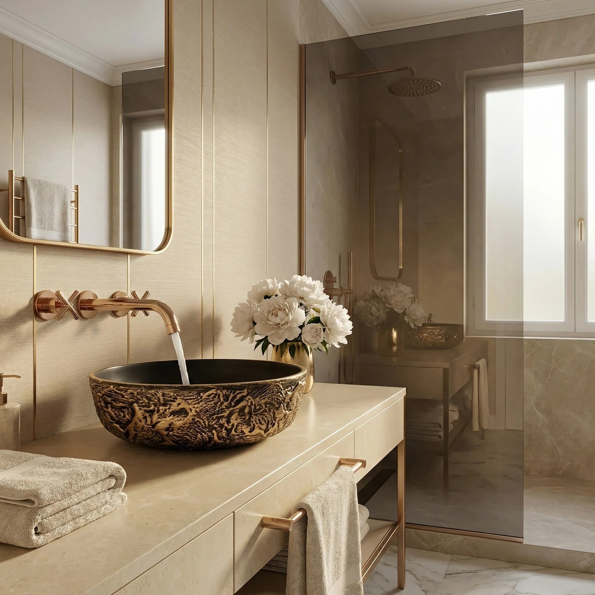 Aufsatzwaschbecken Rea Babilon Gold  3